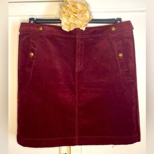 Talbots Burgundy Skirt with Button Accents
